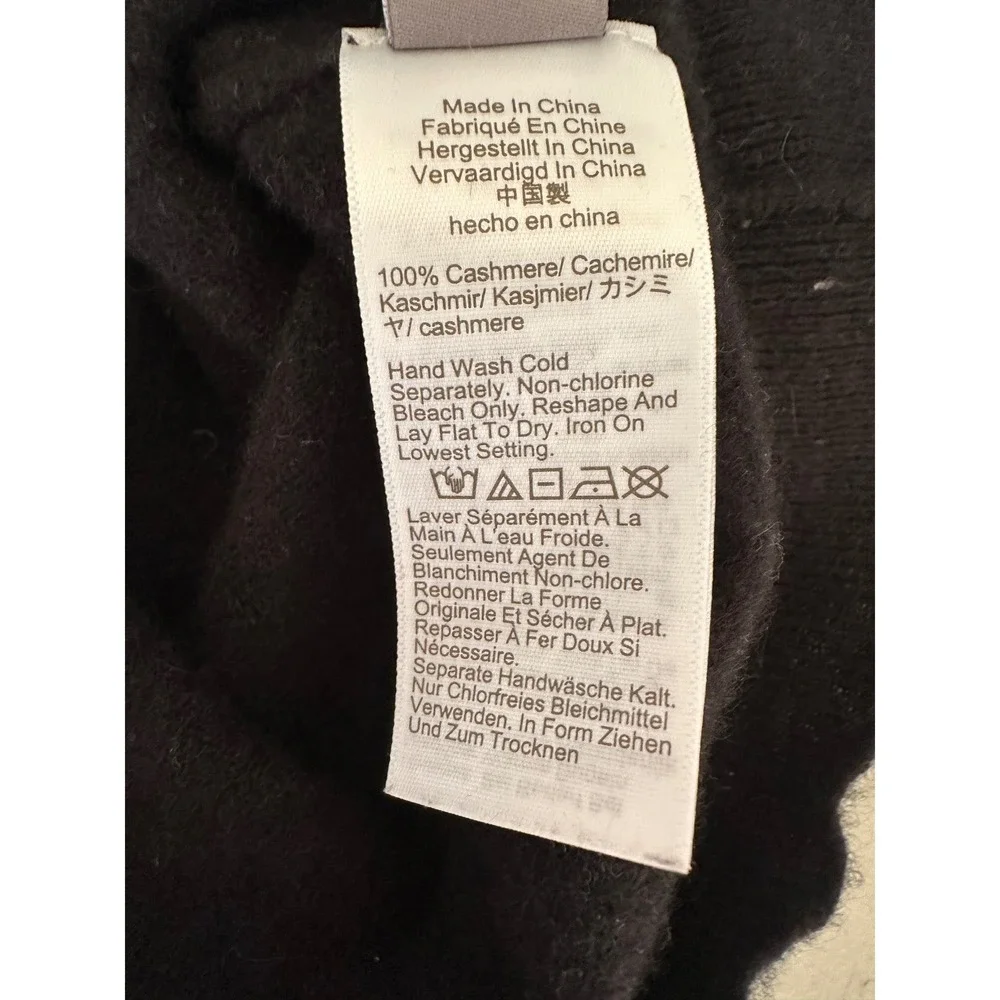 J.Crew Women Cashmere Shrunken T Shirt Sweater S Black Crewneck Quiet Luxury